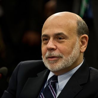 US Federal Reserve chairman Ben Bernanke waits for the start of the International Monetary and Financial Committee (IMFC) meeting during the 2013 World Bank/IMF Spring meetings in Washington on April 20, 2013. 
