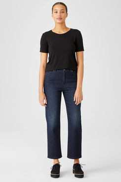 Eileen Fisher Organic Cotton Stretch Straight Ankle Jean