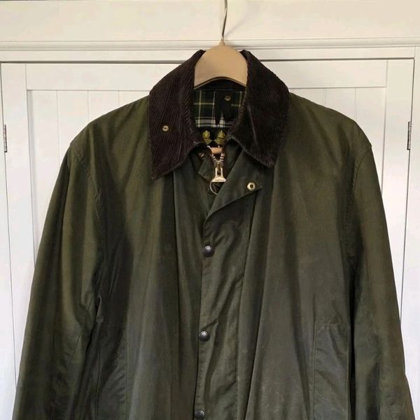 Vintage Barbour Border Waxed Rain Hunting Jacket Sz 40 Large XL