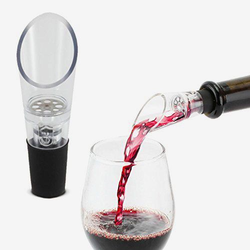 Wine Aerator for red and White Wines drip-Free Wine Decanter 02 Pieces Wine Pourer with Decanter Pourer COM-FOUR® 2X Decanter Pourer with Aerator for Wine 