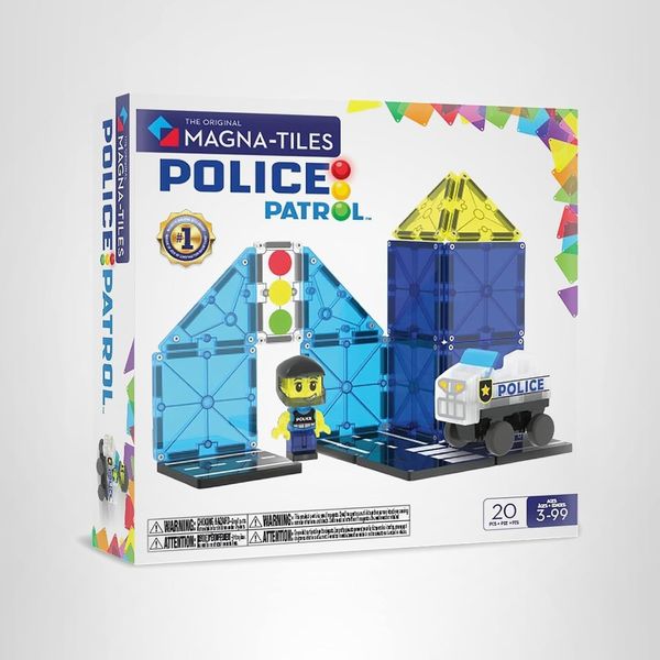 MAGNA-TILES Police Patrol 20-Piece Magnetic Construction Set