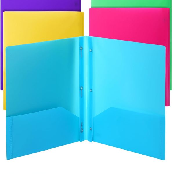 Mr. Pen Folders with Pockets and Prong with Fasteners (5-Pack)