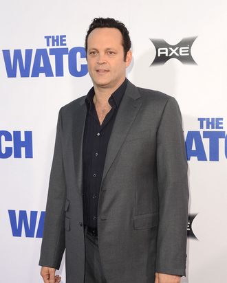 Actor Vince Vaughn arrives at the premiere of Twentieth Century Fox's 'The Watch' at Grauman's Chinese Theatre on July 23, 2012 in Hollywood, California.