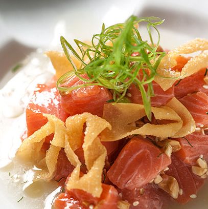 ginger, peanuts, sesame seeds, wontons