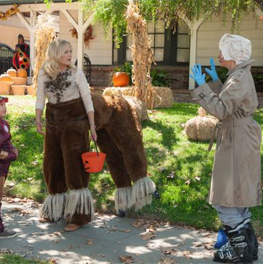 From left to right: Bert as "Ironing Man," Kate as a centaur.