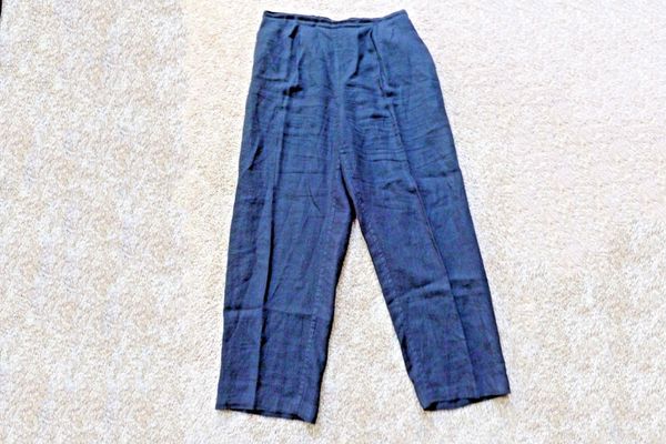 FLAX by Jeanne Engelhart Blue Linen Pants