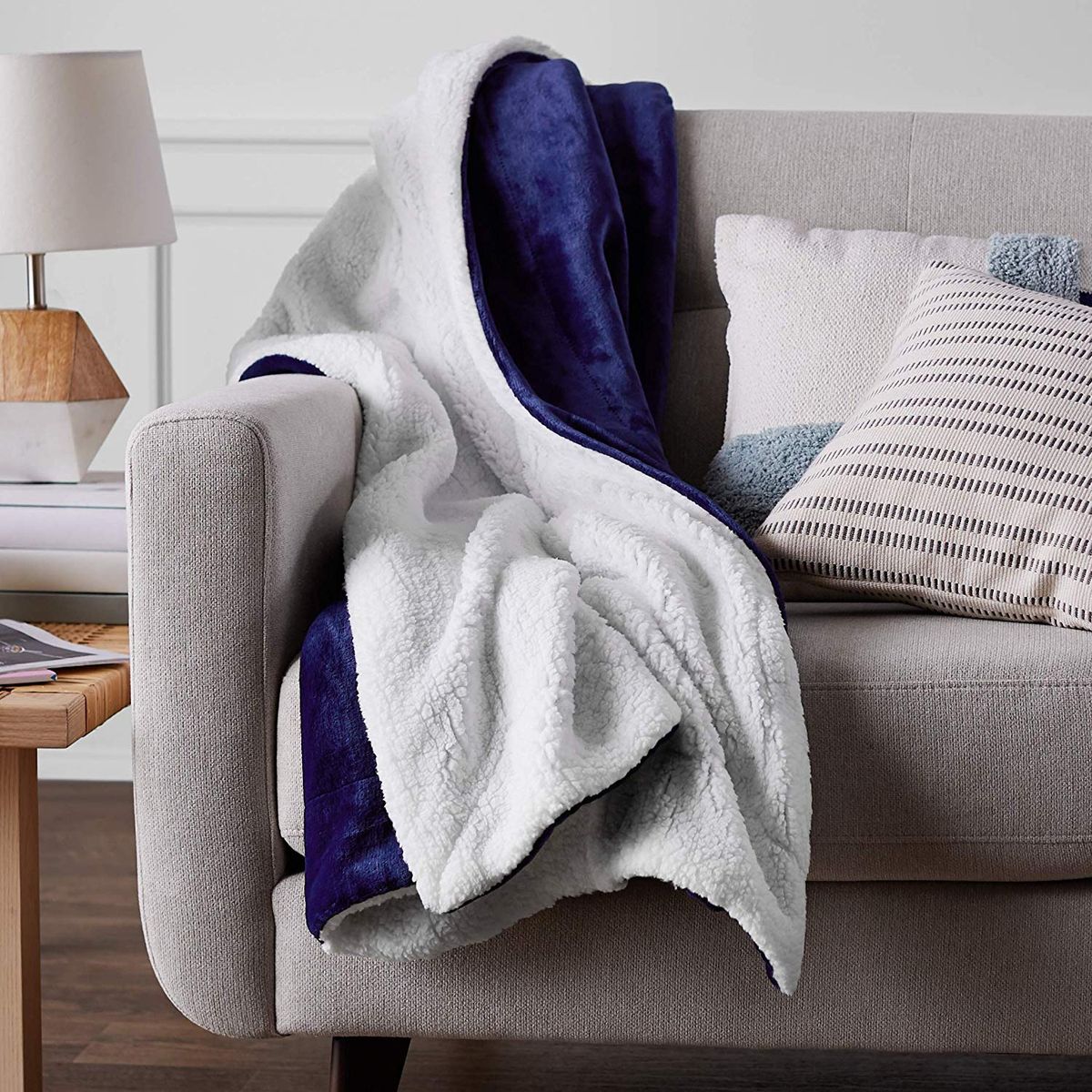 High Quality Soft Cosy Fur Fluffy Blanket Throw Cushion Cover Bed Sofa Warm 