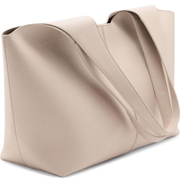 Mango Large Faux Leather Shopper Tote