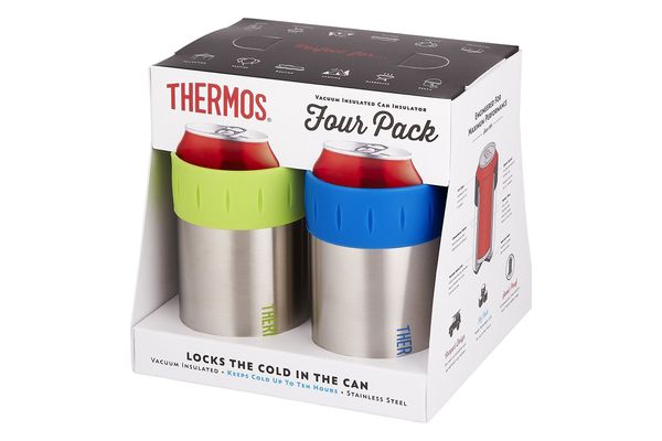 Thermos Stainless Vacuum Insulated 12-Ounce Can Insulator (Set of 4)
