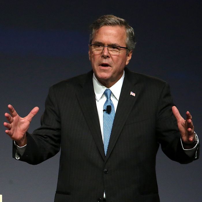 Former Florida governor Jeb Bush speaks during the 2015 National Auto Dealers Association (NADA) conference on January 23, 2015 in San Francisco, California.