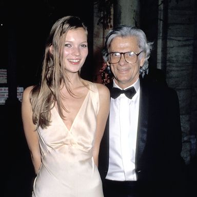 Kate Moss and Richard Avedon during Dinner Party Honoring Richard Avedon Hosted by Random House and The New Yorker - September 27, 1993 in New York City, New York, United States. (Photo by Ron Galella/WireImage)