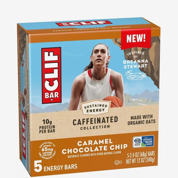 CLIF Bar Caffeinated Caramel Chocolate Chip Flavor Energy Bars