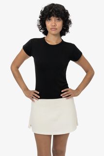 Los Angeles Apparel Garment-Dye Cap-Sleeve Baby-Rib T-Shirt