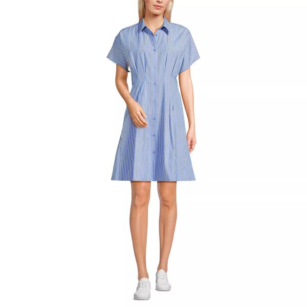 Lands' End Women's Cambric Above-the-Knee Shirt Dress