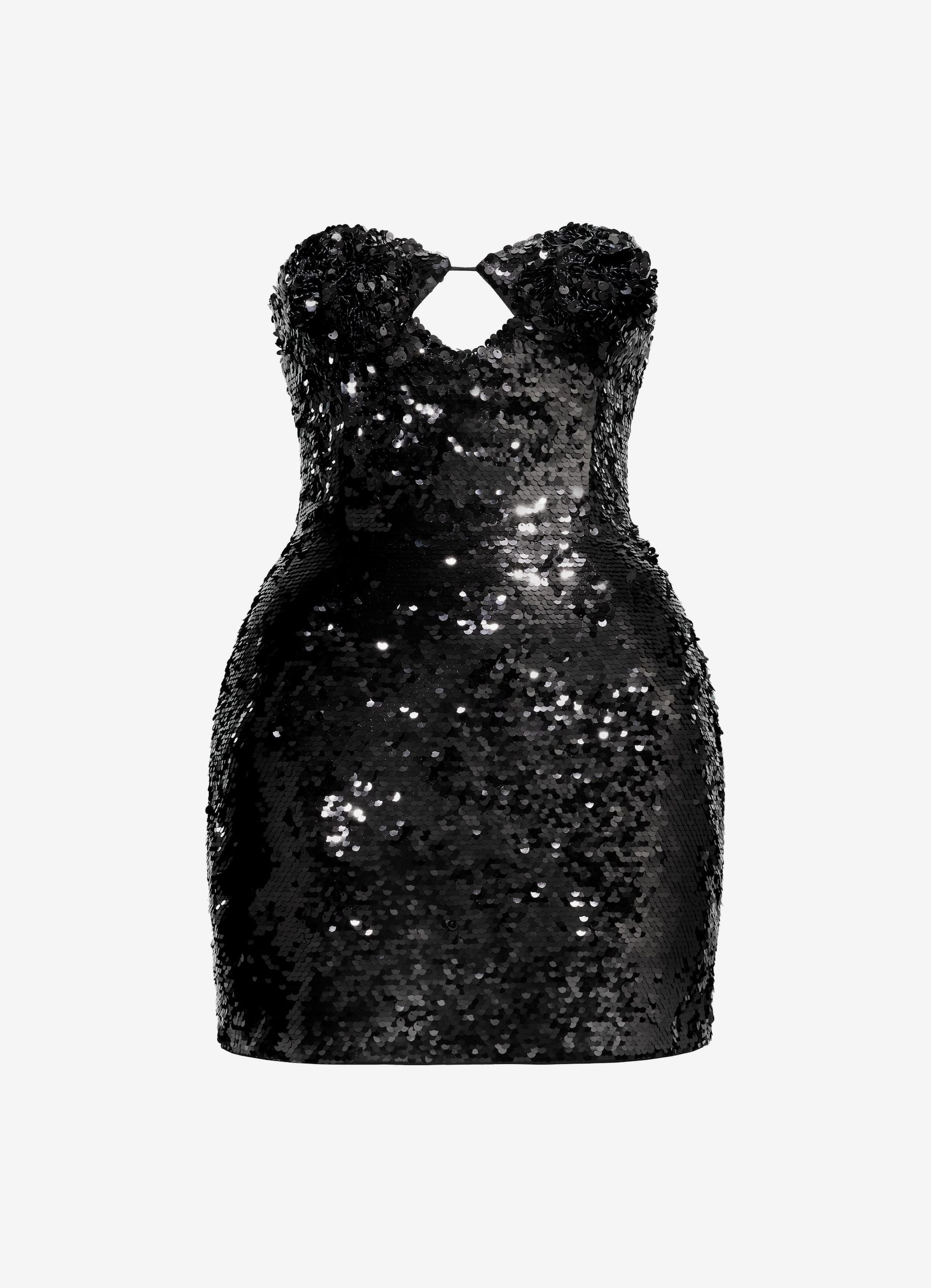 fitted knit mini dress HATCH Collection The Daniella Metallic Knit Mini Dress in Black Copper