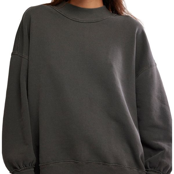 Free People Palm Springs Mock Neck Cotton Fleece Sweatshirt