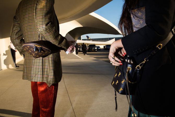 TWA flight center hosts a fleet of fashion models for louis vuitton show