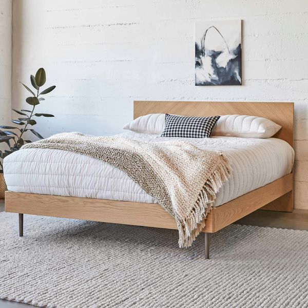 Article Nera Queen Low Profile Bed - Oak