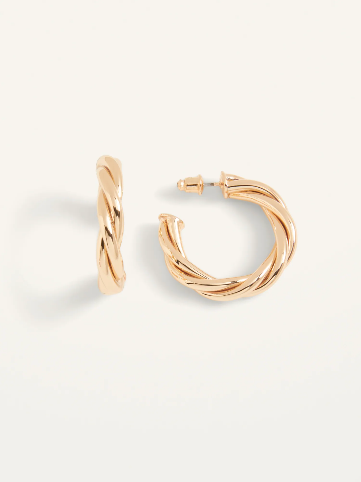 Twisted Gold-Toned Hoop Earrings