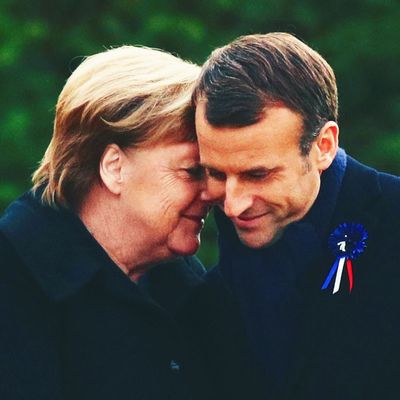 Angela Merkel, Emmanuel Macron.