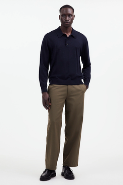 Madewell Three-Button Sweater Polo Shirt in Merino Wool