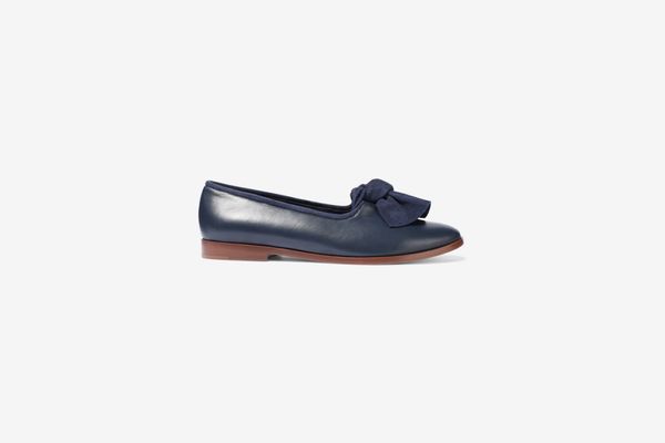 Mansur Gavriel Knotted Suede-Trimmed Leather Loafers
