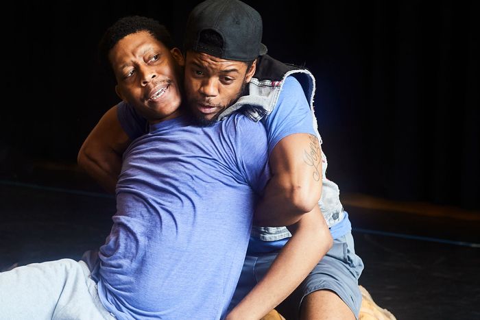 Namir Smallwood and Jon Michael Hill during rehearsal.