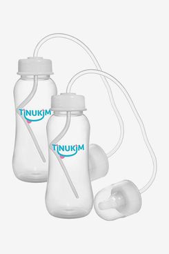 Tinukim Self Feeding Baby Bottle with Tube (9 Ounce )- 2-Pack