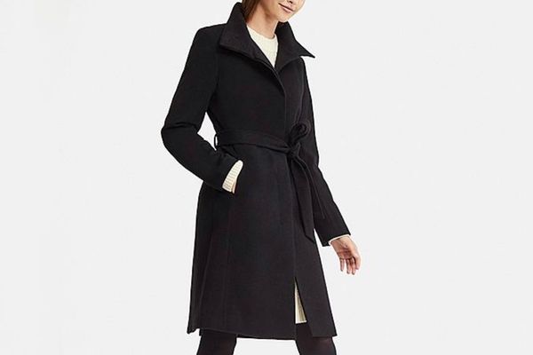 Women Cashmere Blended Stand Collar Coat