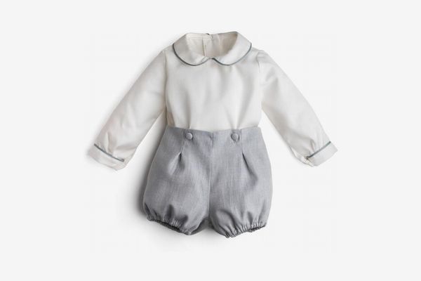 Pepa and Company Blue Bloomers and White Shirt Set