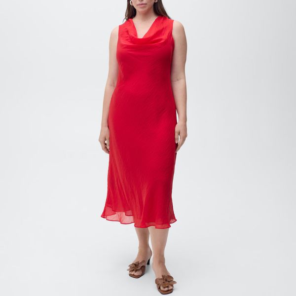 Mango Draped-neck Lyocell Dress