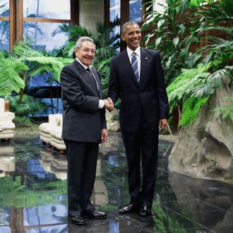 President Obama Meets With Cuban President Raul Castro In Havana