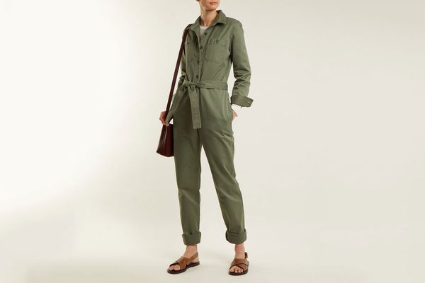 A.P.C. Zucca Tie-Waist Cotton-Gabardine Jumpsuit