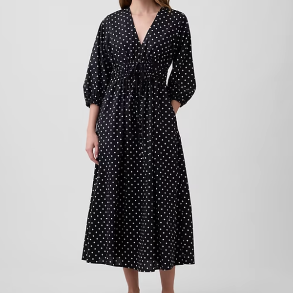 Gap Factory V-Neck Tie-Front Maxi Dress