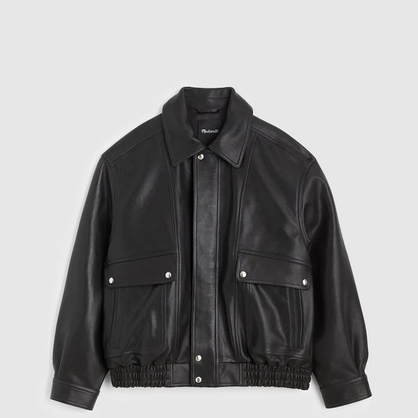 Madewell Utility Bomber Jacket in Leather