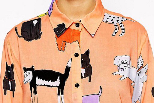 Lazy Oaf Oversized Shirt With All Over Dog Print