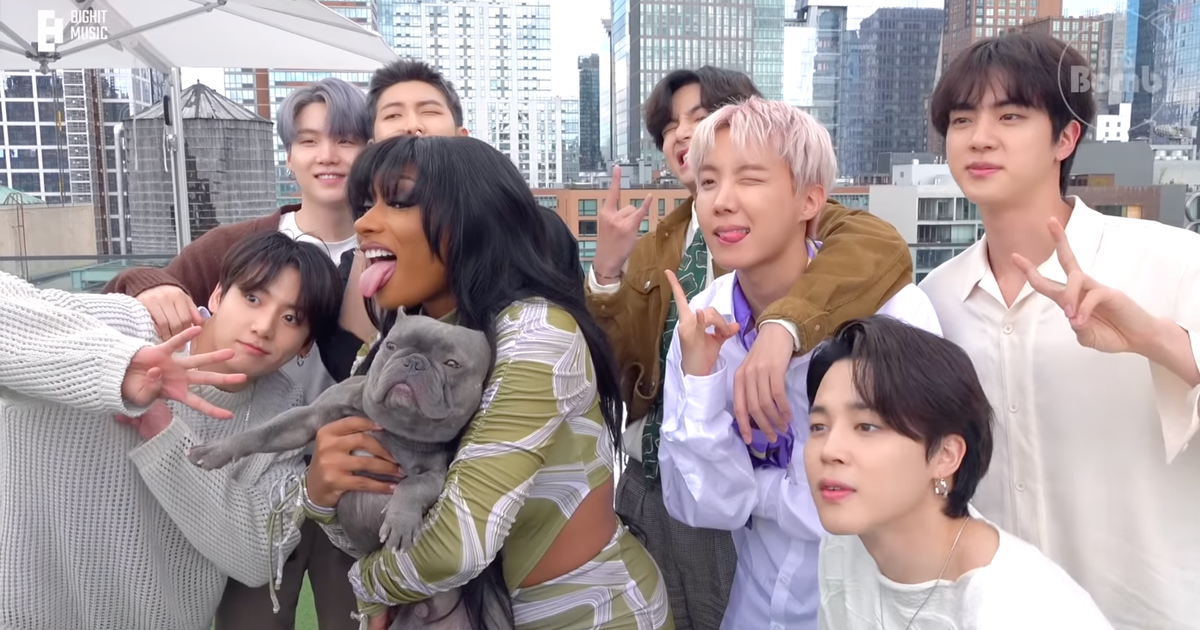 Megan Thee Stallion and Her Dog Met Up With BTS in New York thumbnail