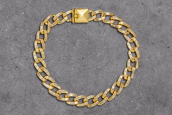 Noir Jewelry 14-Karat Gold-Plated Crystal Bracelet