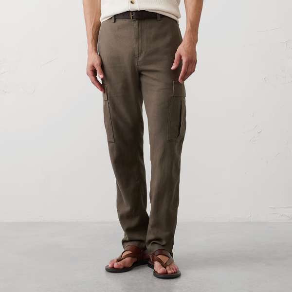 Banana Republic Factory Slim-Straight Linen-Blend Cargos