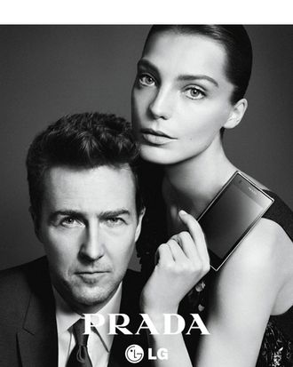 Edward Norton and Daria Werbowy for Prada.