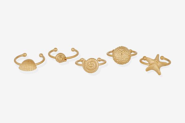 Valentino Set of Five Gold-Tone Rings