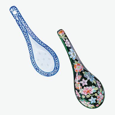Hand-painted Soup Spoons by Wing On Wo & Co.