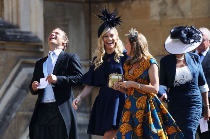 Chelsy Davy in the middle (in navy).
