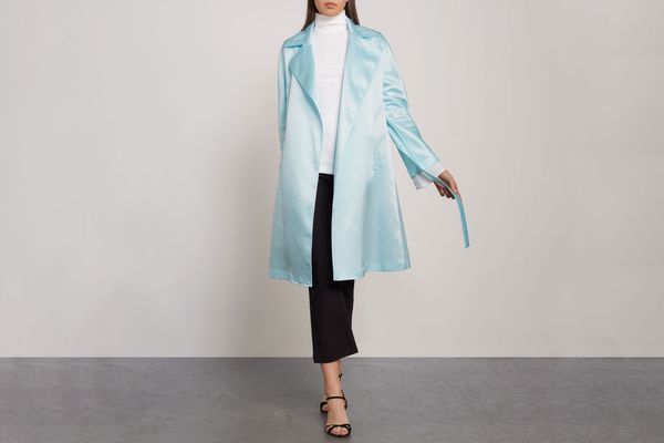 Ainea Belted Satin Trench Coat