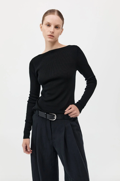 St.Agni Rouleau Tie Reversible Knit Top