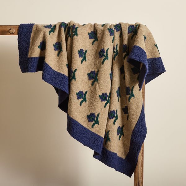 Nickey Kehoe Italian Wool Throw in Daisy Blue