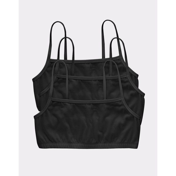 Hanes Bralette 3-Pack Women's String Crop Lightweight Soft Assorted Colors