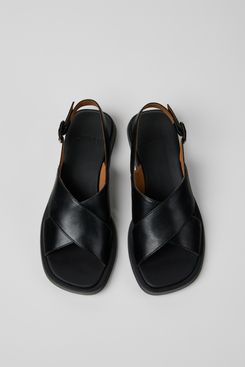 Camper Dana Black Leather Sandals