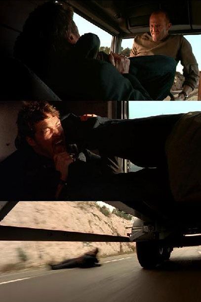 Statham leaps in through the windshield of your speeding truck, grabs your neck with his ankles, and throws you onto the highway. (The Transporter)