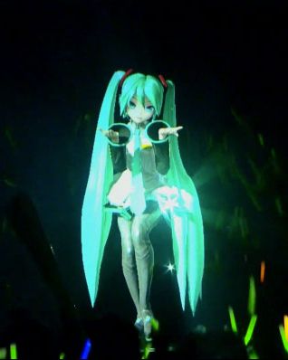 Hatsune Miku, mid-exertion.